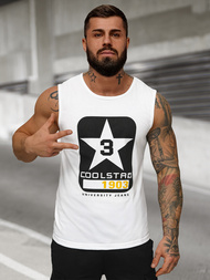 Pánské Tílko Bílé OZONEE JS/8B1719/1Z