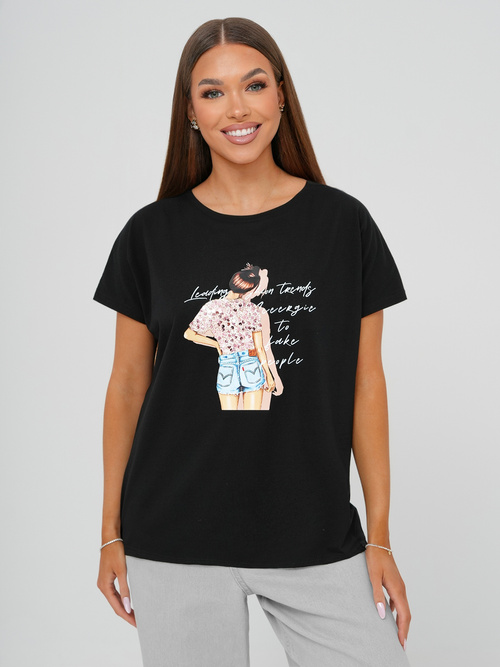 Dámské Tričko Černé OZONEE JS/95T2573/3