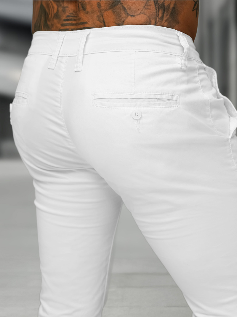 Pánské Chino Kalhoty Bílé OZONEE BL/SK222/2