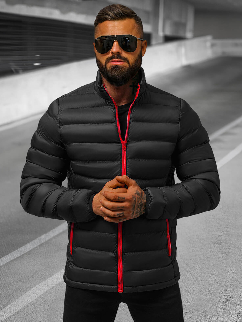 Pánská Bunda Černá/2 OZONEE JB/JP1111