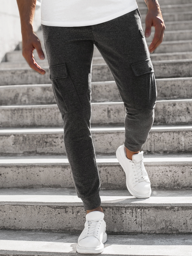 Pánské Tepláky Grafitové OZONEE C/374