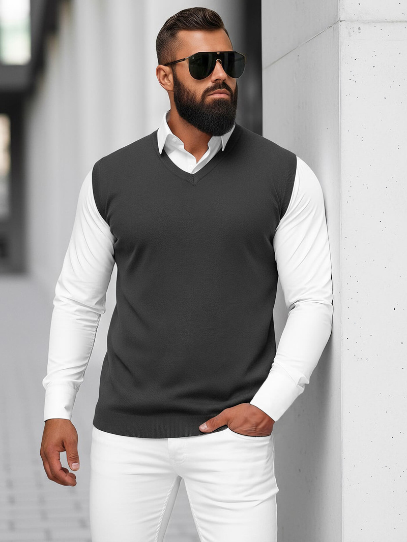 Pánský Svetr Grafitové OZONEE NB/MM6005/3Z