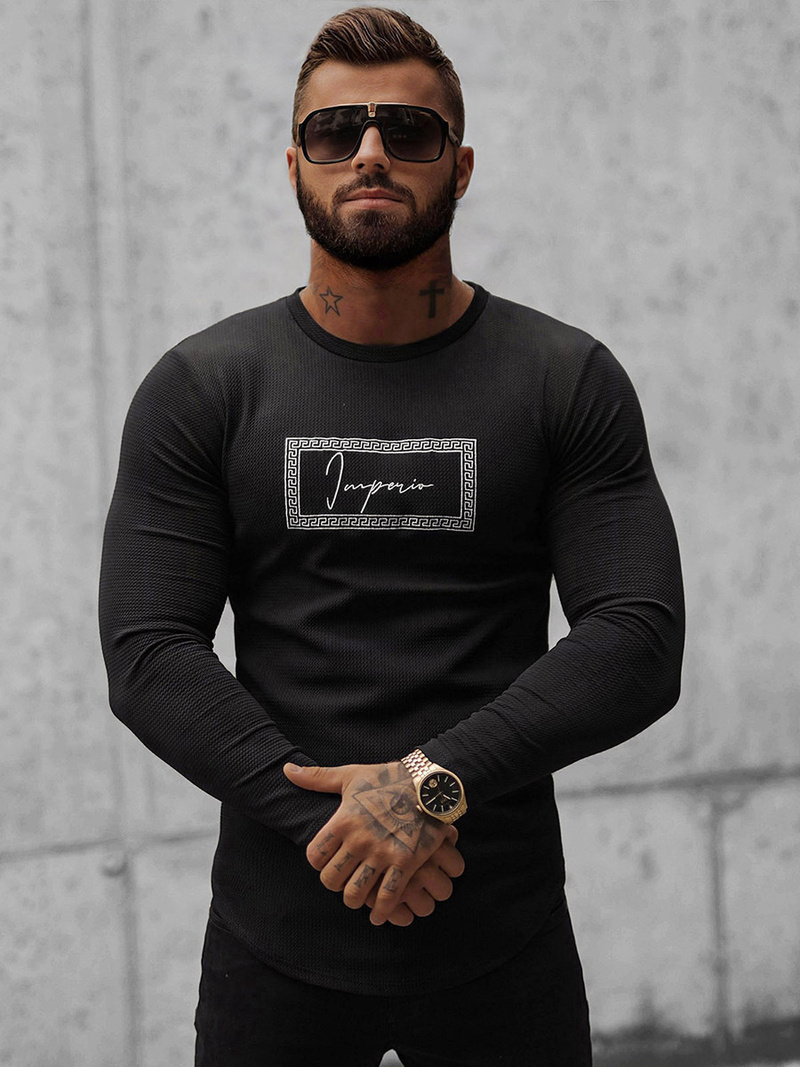 Pánská Mikina Černá OZONEE O/D7192