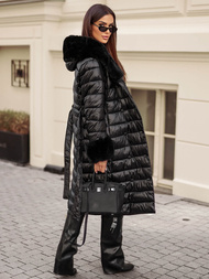 Dámský Kabát Černý OZONEE JS/5M3160/392Z