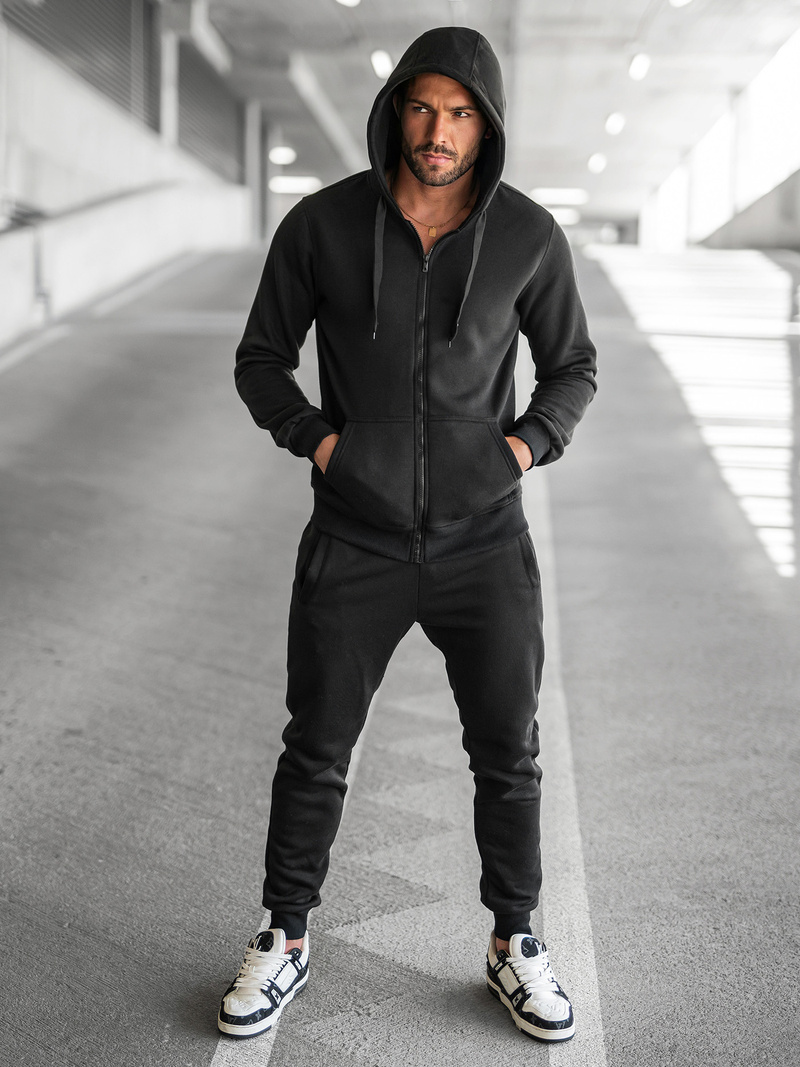 Pánská Tepláková Souprava Černá OZONEE JS/68C10386/3Z