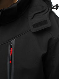 Pánská Bunda Softshell Černo-Červená OZONEE GE/12266
