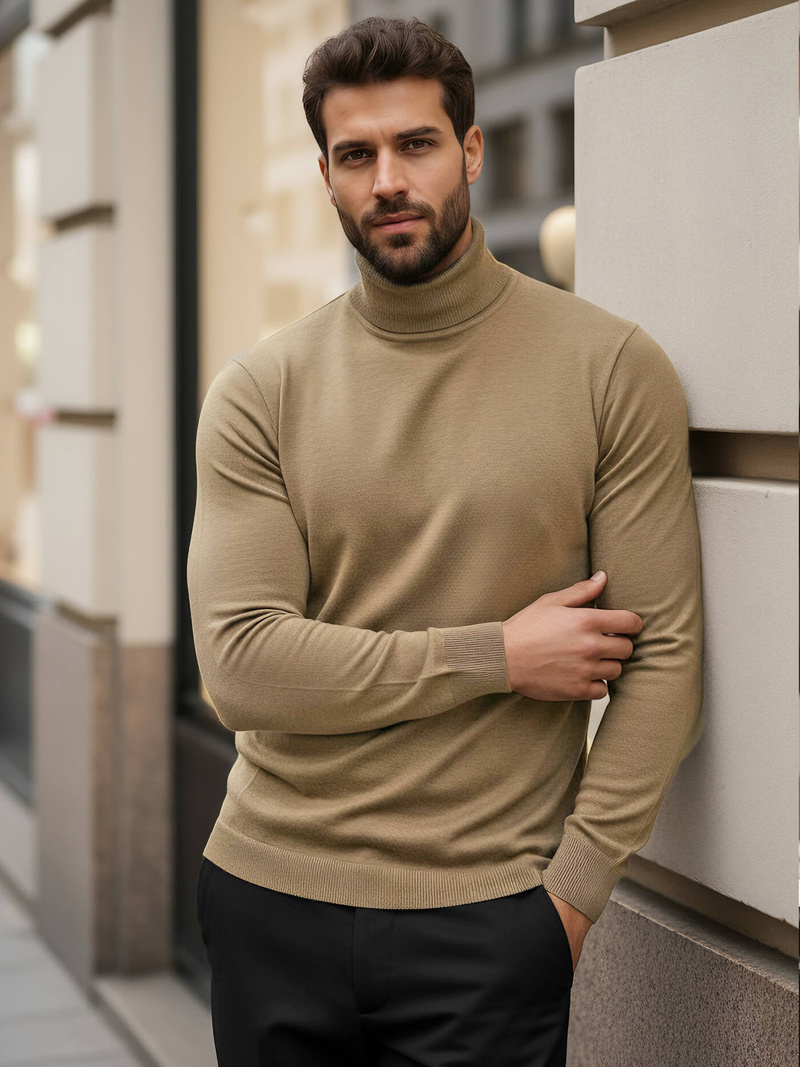 Pánský Svetr Camelový OZONEE V/V24504