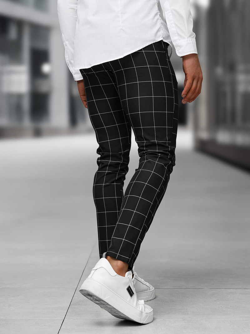 Pánské Chino Kalhoty Černé OZONEE DJ/5505Z