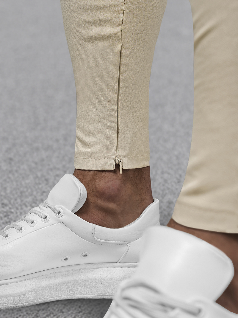 Pánské Chino Kalhoty Béžové OZONEE DJ/3300