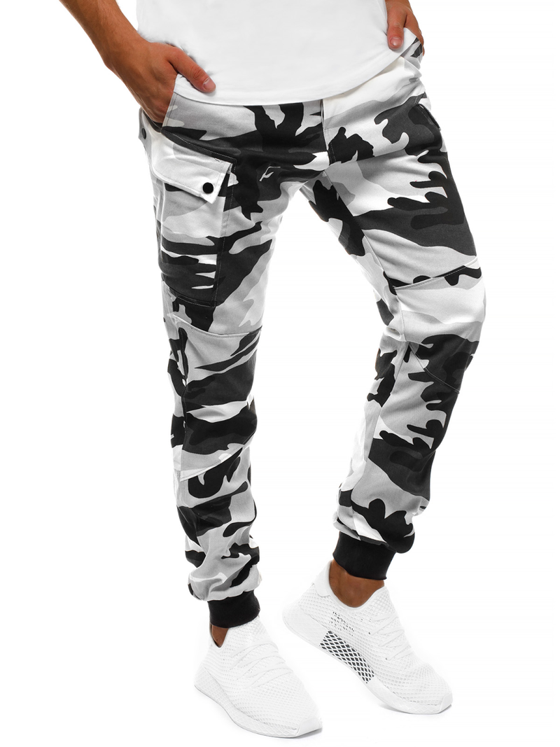 Pánské Kalhoty Jogger Černobílé OZONEE O/11103