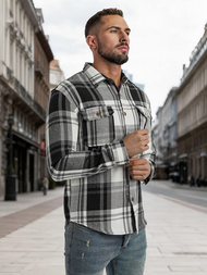 Pánská košile černobílá OZONEE NB/MC728N/3