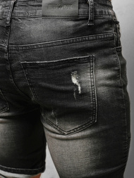 Pánské Džínové Kraťasy Černé OZONEE NB/MP0033N