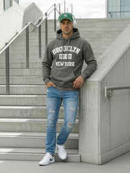 Pánská Mikina Grafitová OZONEE JS/8B1767/5Z