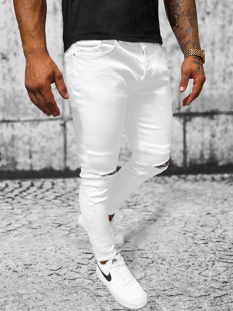 Pánské Džíny Bílé OZONEE E/5391/01