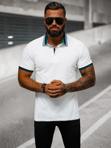 Pánské Polo Tričko Bílé OZONEE O/DA729