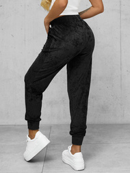 Dámské Velurové Tepláky Černé OZONEE JS/92K527/3