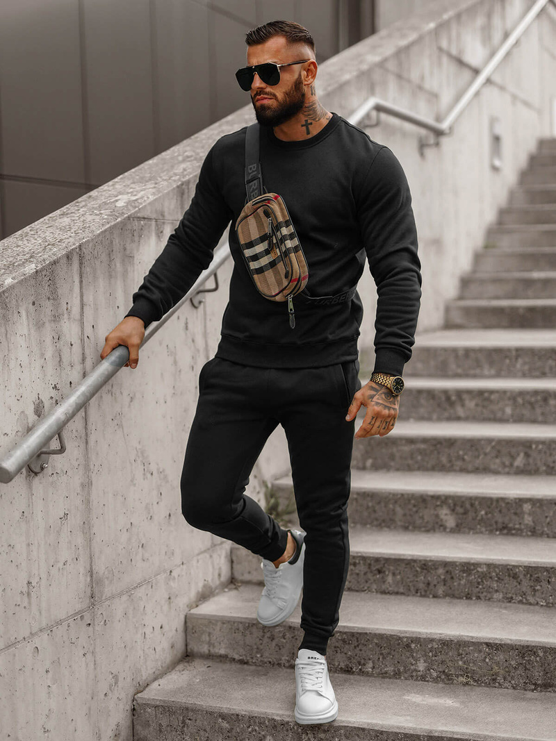 Pánská Tepláková Souprava Černá OZONEE JS/68C10380/3Z