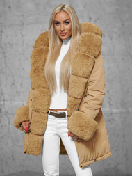 Dámská Zimní Bunda Béžová OZONEE JS/16M9062/62Z