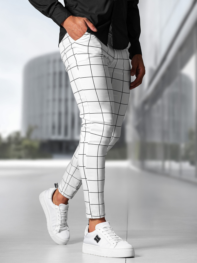 Pánské Chino Kalhoty Bílé OZONEE O/P4009Z