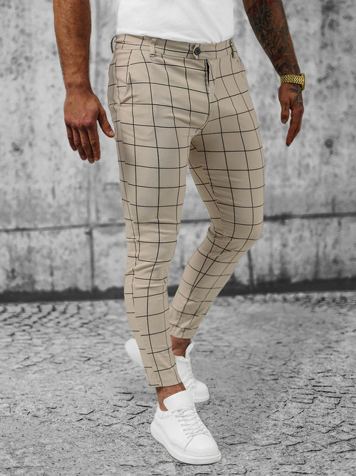 Pánské Chino Kalhoty Béžové OZONEE O/P4009