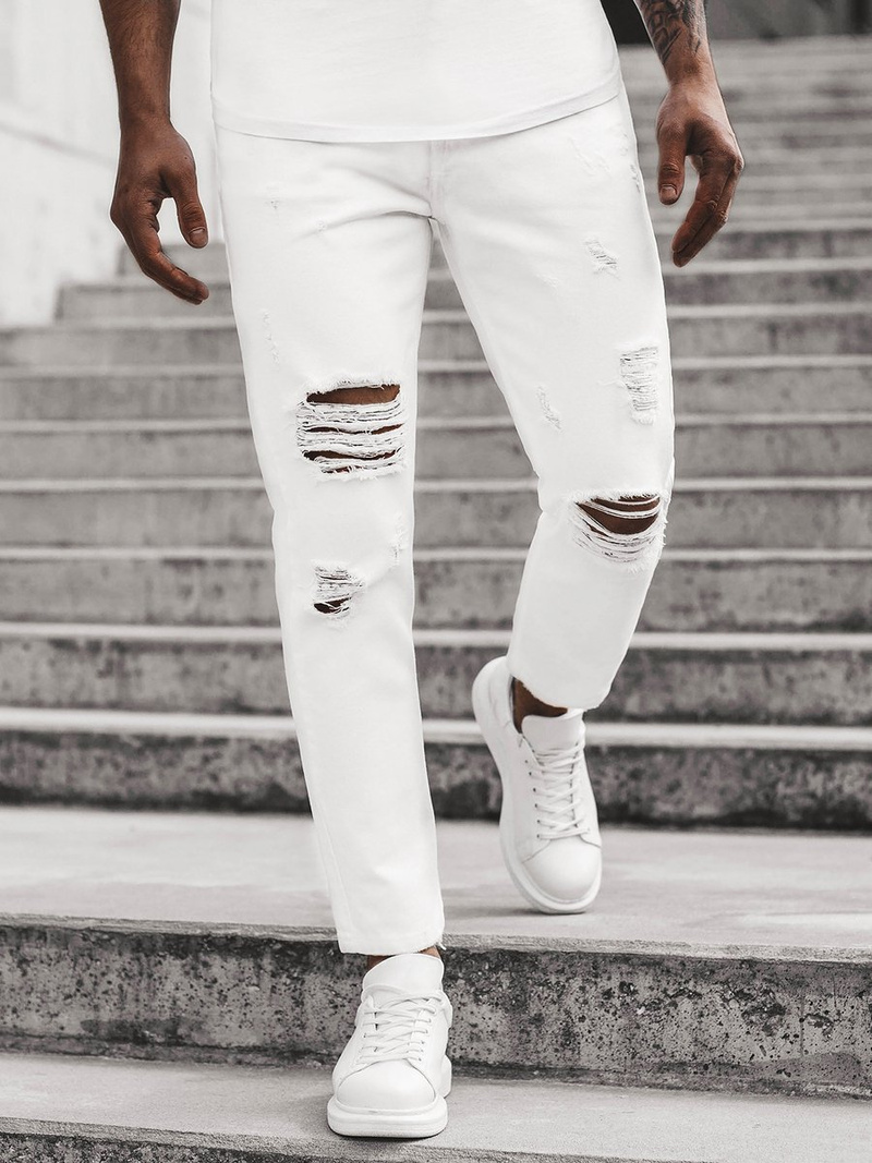 Pánské Džíny Bílé OZONEE B/55082