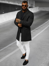 Pánský Kabát Černý OZONEE JB/1047Z