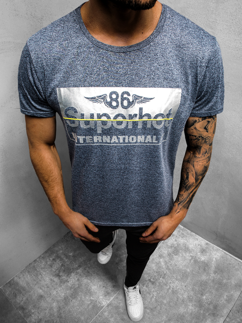 Pánské Tričko Námořnické Modré OZONEE JS/KS2056Z