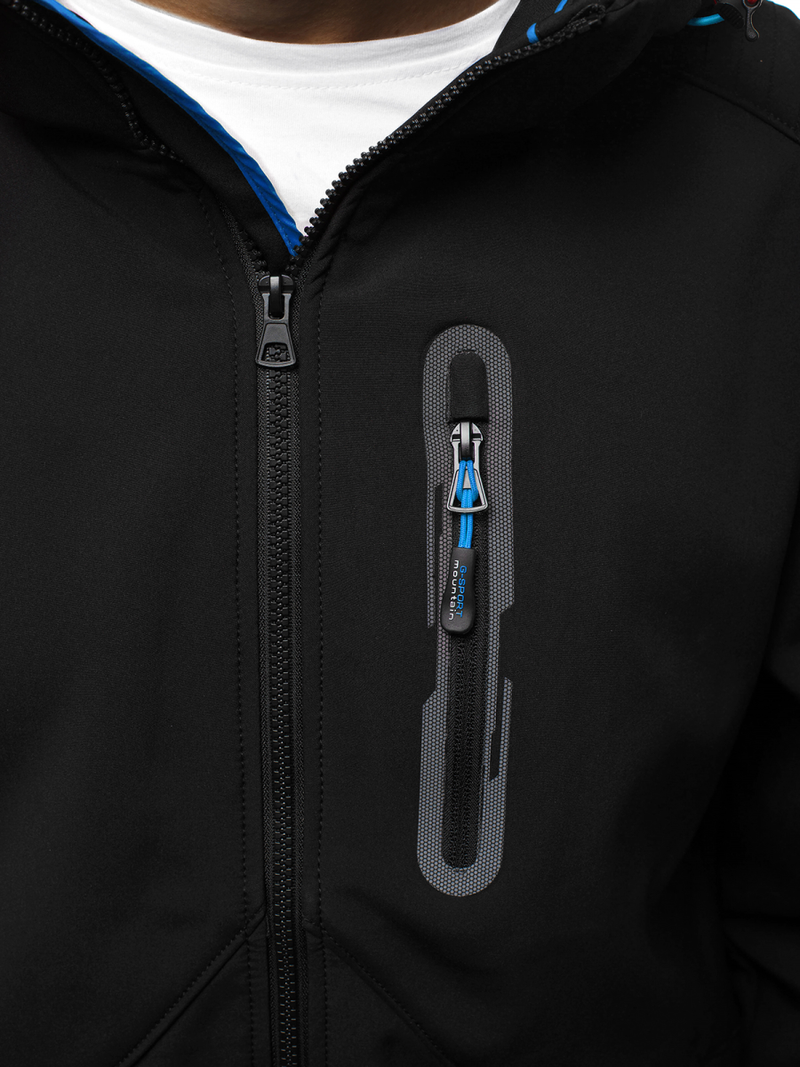 Pánská Bunda Softshell Černo-Modrá OZONEE GE/12263Z