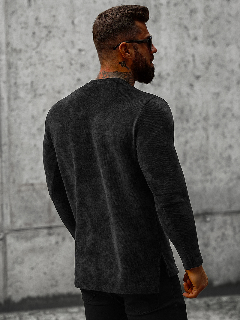 Pánská Mikina Černá OZONEE O/D7289