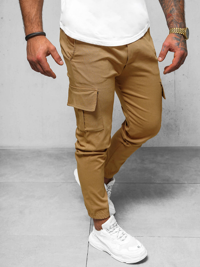 Pánské Chino Kalhoty Camelové OZONEE O/1404SP