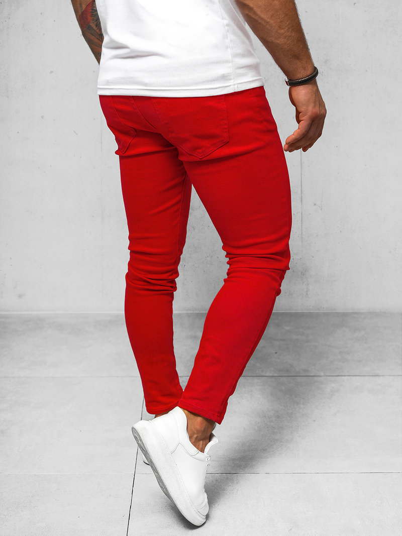 Pánské Džíny Červené OZONEE O/E7887R