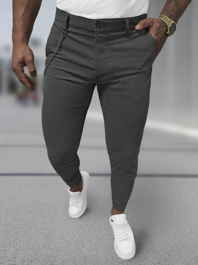 Pánské Chino Kalhoty Grafitové OZONEE DJ/3300