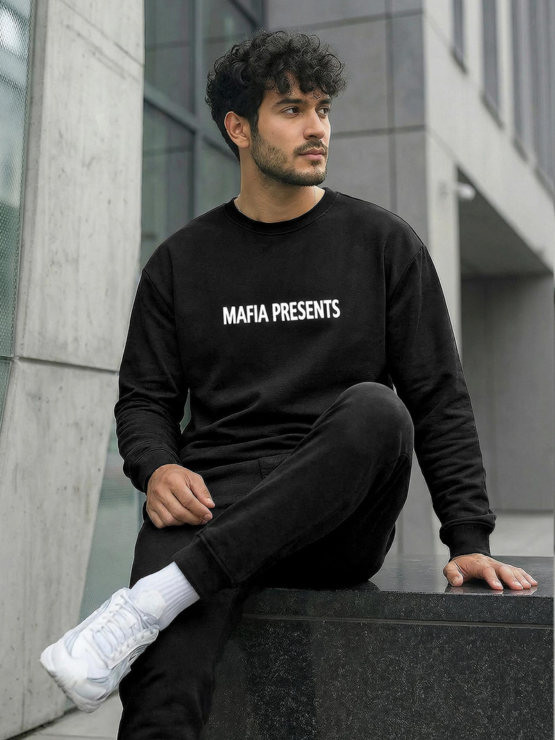 Pánská Mikina Černá OZONEE JS/65B3919/3Z