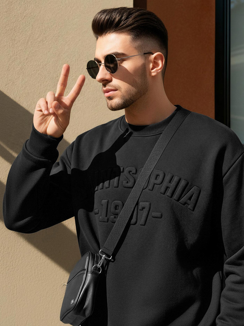 Pánská Mikina Černá OZONEE JS/8B1953/3