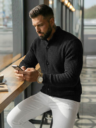 Pánský Svetr Černý OZONEE NB/MM6020/4Z