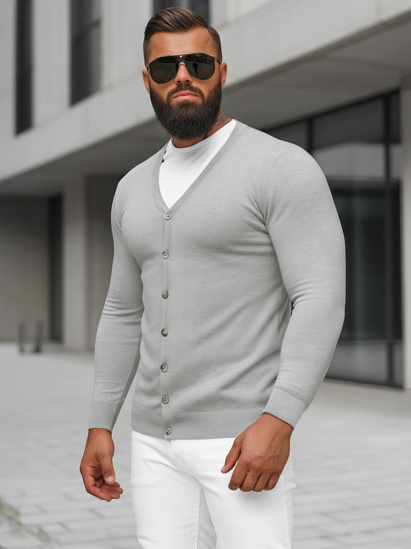 Pánský Svetr Šedý OZONEE NB/MM6006/2Z