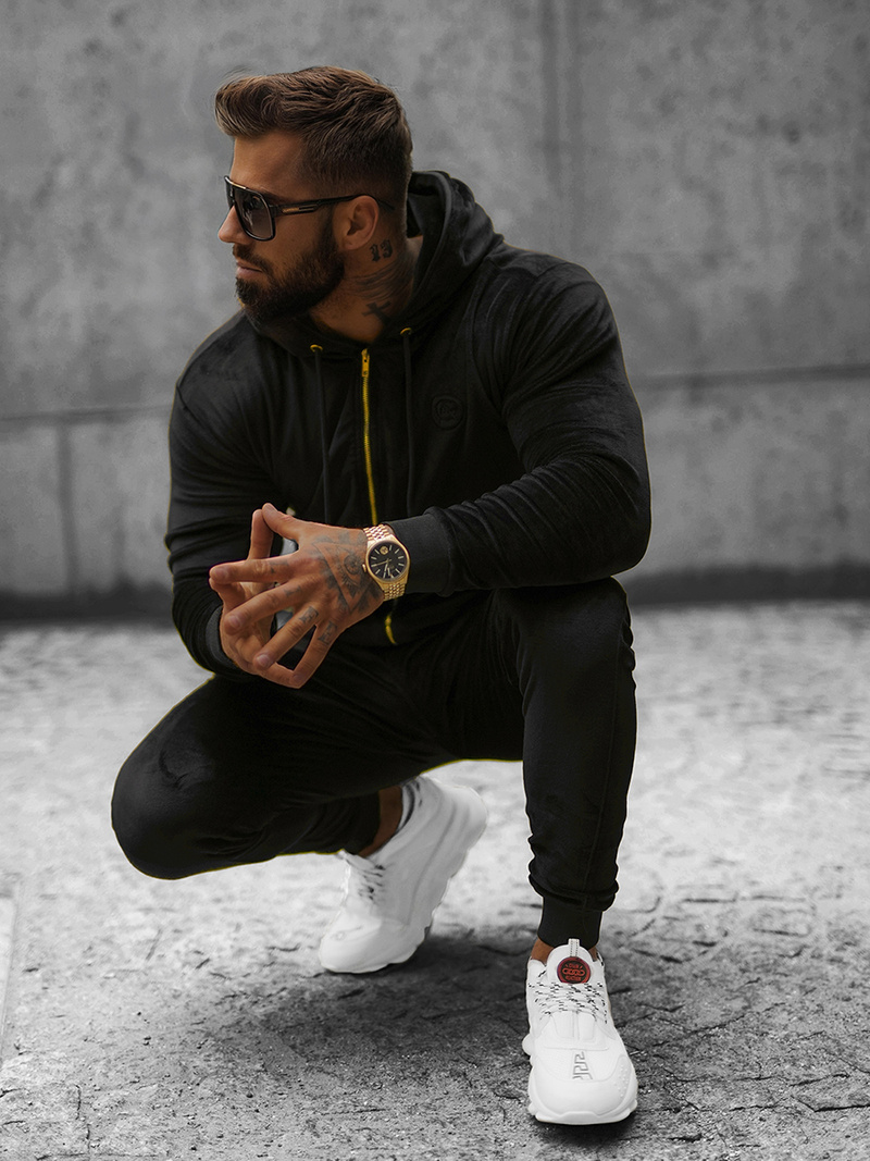 Pánská Tepláková Souprava Černá OZONEE O/12137