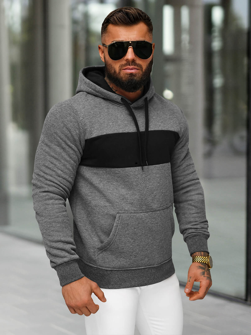 Pánská Mikina Grafitová OZONEE JS/8B1315/5