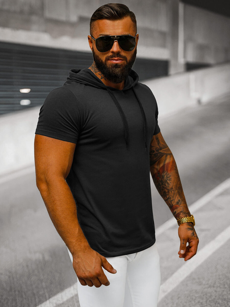 Pánské Tričko Černé OZONEE JS/8T89/3