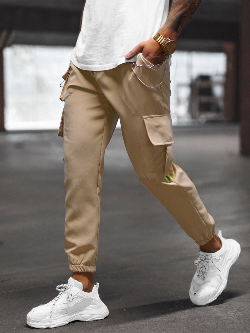 Pánské Chino Kalhoty Béžové OZONEE O/CP149Z