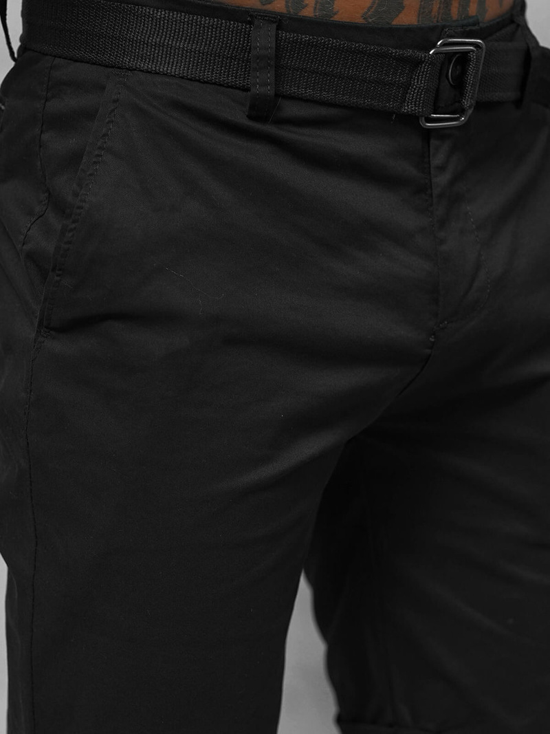 Pánské Chino Kraťasy Černé OZONEE T/XX160085/1Z