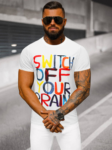 Pánské Tričko Bílé OZONEE O/T125/1Z