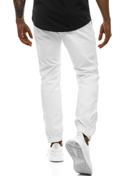 Pánské Kalhoty Chino Jogger Bílé OZONEE A/0952