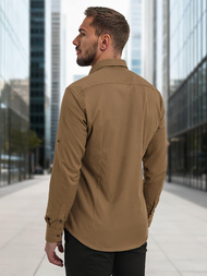 Pánská Košile Hnědá OZONEE V/V187