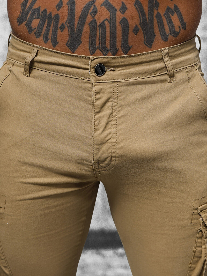 Pánské Chino Jogger Kalhoty Béžové OZONEE NB/MP0202K