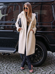 Dámská zimní kožešinová bunda béžová OZONEE JS/11Z8250