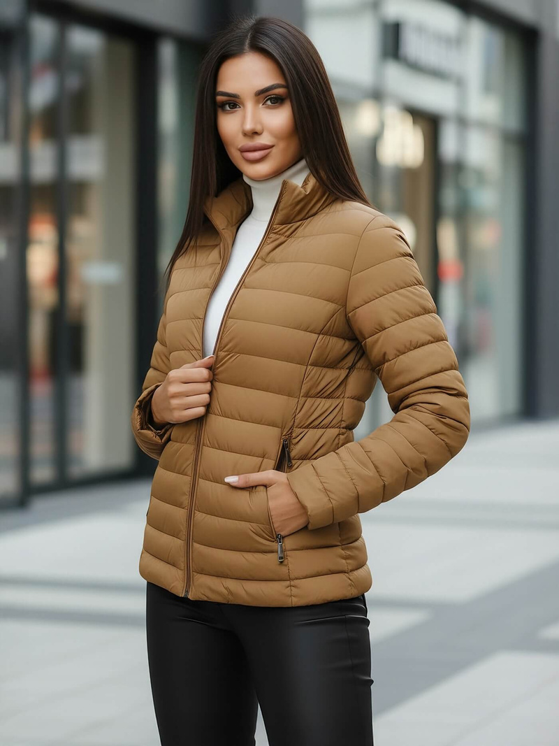 Dámská Bunda Tmavě-Béžové OZONEE JS/16M9109/84Z