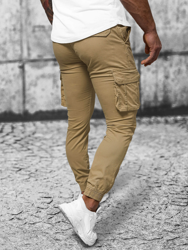 Pánské Chino Jogger Kalhoty Béžové OZONEE NB/MP0202K