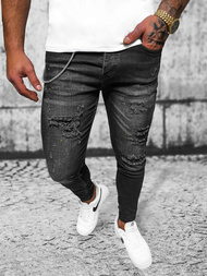 Pánské Džíny Černé OZONEE O/MB465