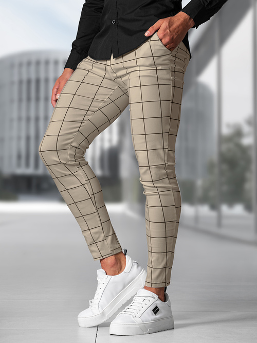 Pánské Chino Kalhoty Béžové OZONEE O/P4009Z